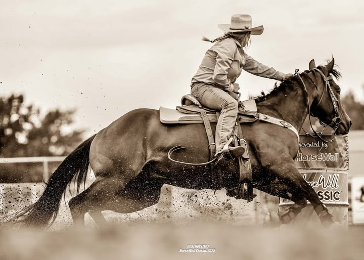riding a horse
